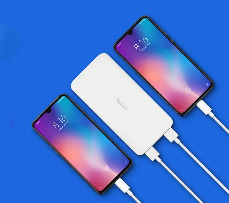 2 двойных USB выхода micro type-C 20000 10000 мАч Xiaomi Redmi внешний аккумулятор быстрая зарядка внешний аккумулятор