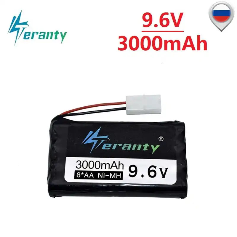 Batería de 9,6 v y 3000mah para juguetes de control remoto, tanques, Robots, pistolas, AA, batería de 9,6 v, NiMH, paquete de baterías recargables para barcos teledirigidos, 1 Uds.|Baterías recargables| - AliExpress