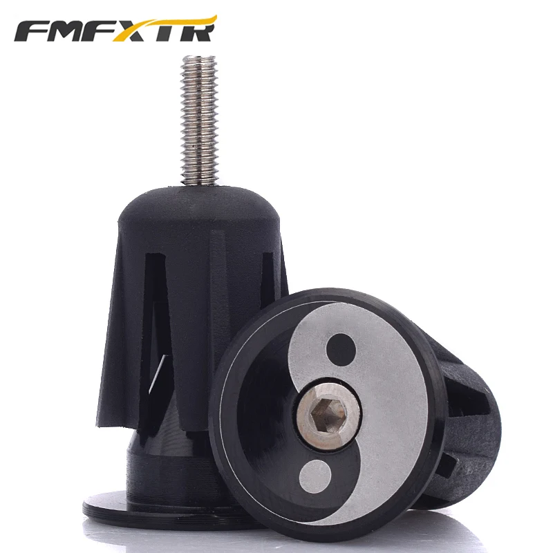 FMFXTRCycling, прочный сплав, руль, одна пара, для велосипеда, алюминиевый руль, ручки, бар, крышка, заглушки - Цвет: black