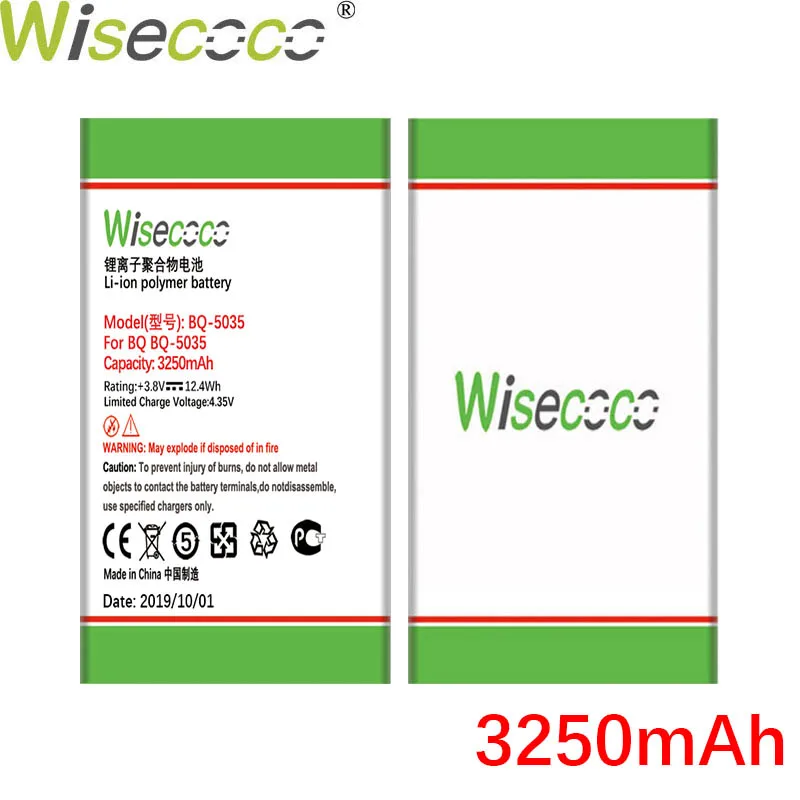 Wisecoco BQ5035 3250 мАч продукт батарея для BQ-5035 BQS5035 BQS-5035 Замена бархатной батареи телефона+ номер отслеживания
