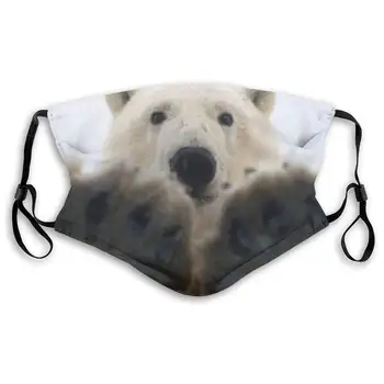 

New Polar Bear Washable Reusable Mask, Anti Dust Half Face Mouth Mask For Kids Teens Men Women With Adjustable Ear Loops
