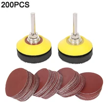 Disques de ponçage pour tampons de 2 pouces, 200 pièces, papier avec tige rotative de 1/4 pouces, pour outil de polissage et de nettoyage