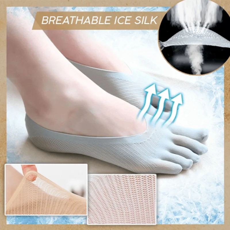 

2020 Summer New Non-slip Five-finger Socks Invisible Boat Socks Split Toe Socks