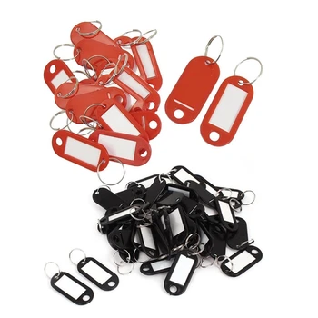 

40 Pcs Assorted Key ID Label Tags Split Ring Keyring Keychain (20 Pcs Red & 20 Pcs Black)
