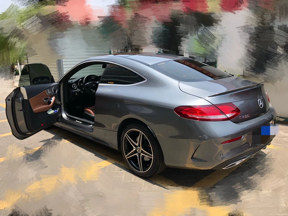 FRP материал Неокрашенный праймер цвет спойлер на задний багажник, крыло для Mercedes-Benz C Class W205 C63 C200 C300