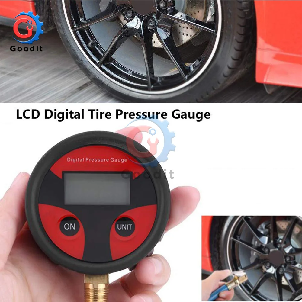 pneu pneu medidor de pressão do caminhão do carro bicicleta pneu de carro medidor de discagem de pressão de ar do pneu testador digital ferramenta medidor de pressão dos pneus