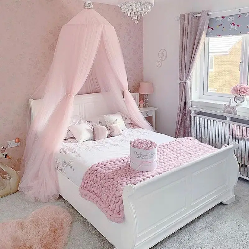

Летнее Детское постельное белье, сетка от комаров, романтичная круглая сетка от комаров для девочек, накидка для кровати, балдахин для детской кроватки