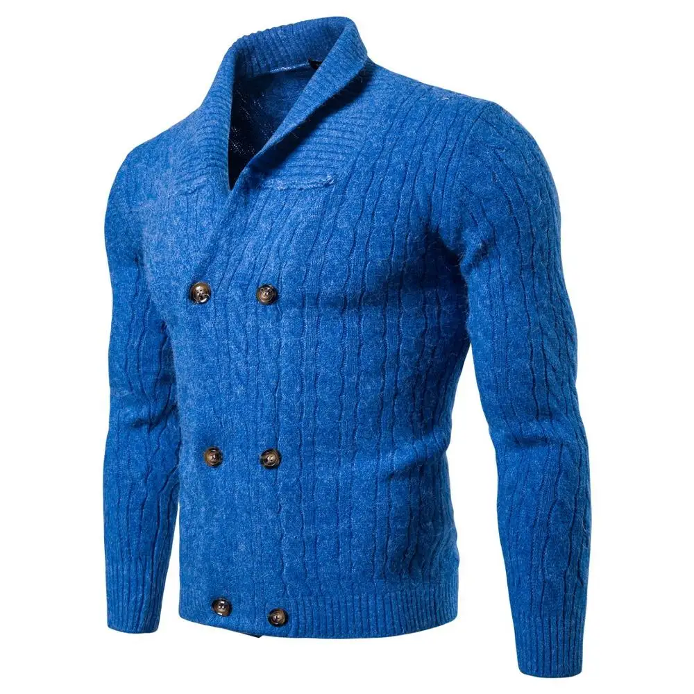 Повседневный мужской свитер облегающий трикотажный в полоску с круглым вырезом