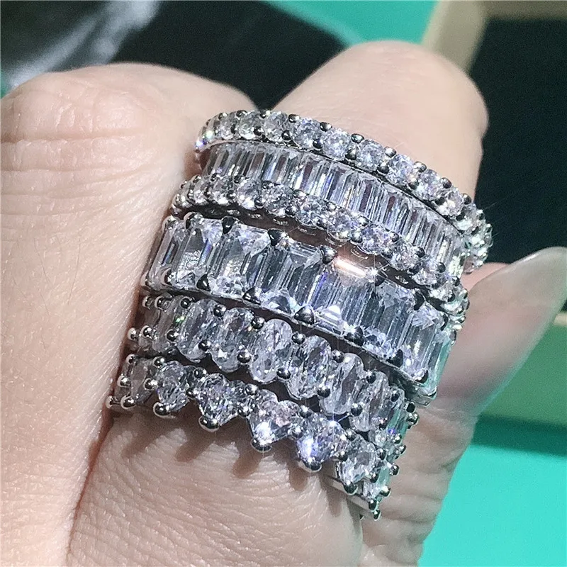 Choucong, эффектное кольцо, 5A, циркон, cz, 925 пробы, серебро, обручальное кольцо, кольца для женщин, свадебные, модные, вечерние, ювелирные изделия