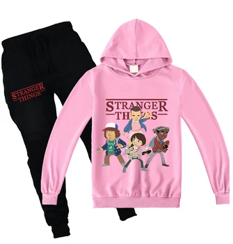 

Stranger Things Hoodies Pants Set Boys Terror TV Show Suit Pant Sweatshirt Sweatpants Sportswear Autumn Pullover 2 PCS Tracksuit