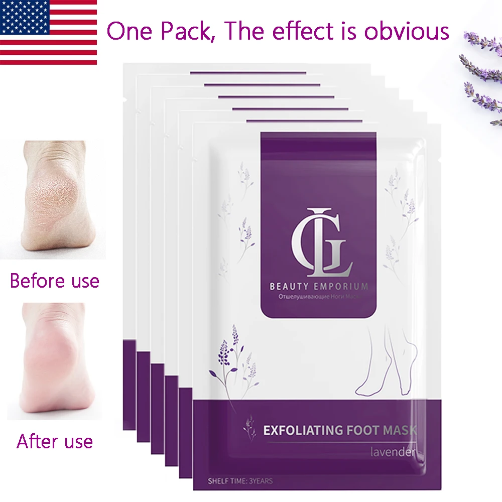 

USA 3Packs Lavender Feet Mask Exfoliating Foot Mask Peeling Dead Skin Feet Masks Pedicure Socks Foot Cream for Heels Skin Care
