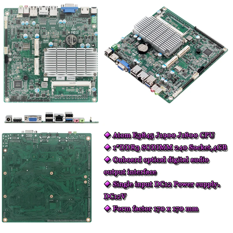 Самый дешевый четырехъядерный высокопроизводительный мини itx PICO материнская плата 4 ГБ DDR3 Atom E3845 процессор 1rs232 1rs485 lvds материнская плата