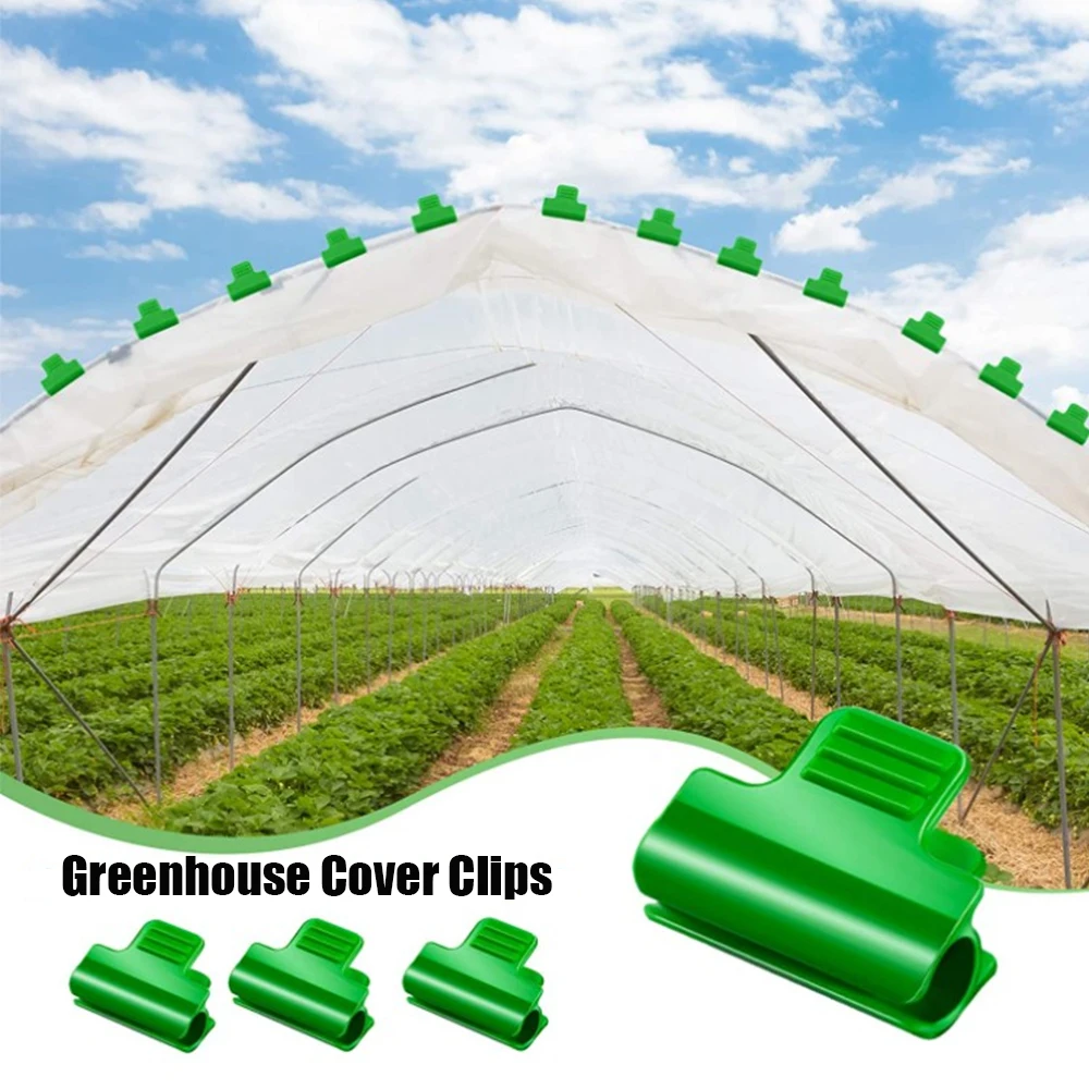 

20 pcs Greenhouse Clamps Tunnel Hoop Clip Frame Shading Net Rod Clip for Film Row Cover Netting Support Gardening Supplies