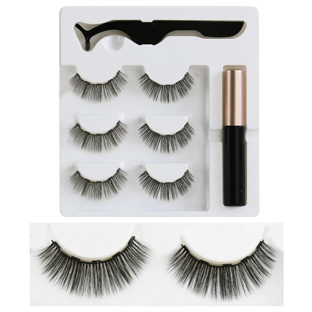 

Magnetic Eyeliner Eyelashes Kit Magnetic 3D Eyelashes & Liquid Eyeliner with False Lashes Eyelash Curler Falses Eyelash