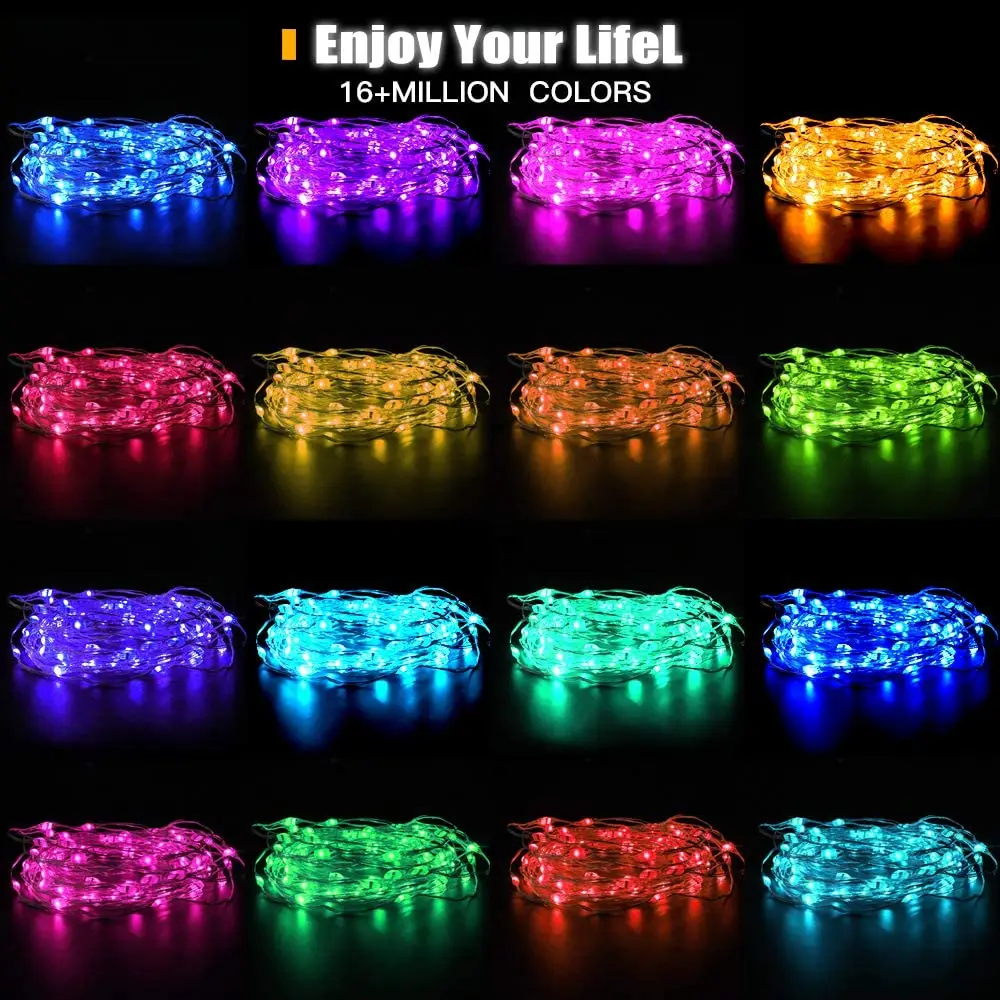 16 миллионов Цвета приложение Smart Bluetooth Управление RGB Фея светильник 5 м/10 м/20 м 50 200LED