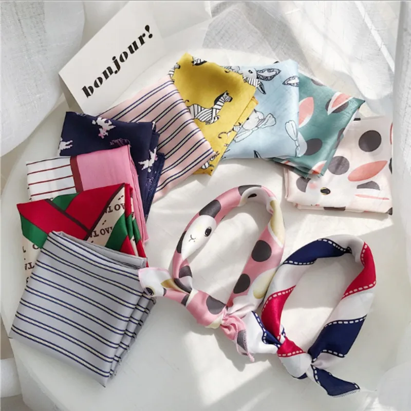 

2019 new hot fashion Scarve Scarf Kerchief Chic Ins Korean Style Multifunction Vintga Headbands For Women Girls