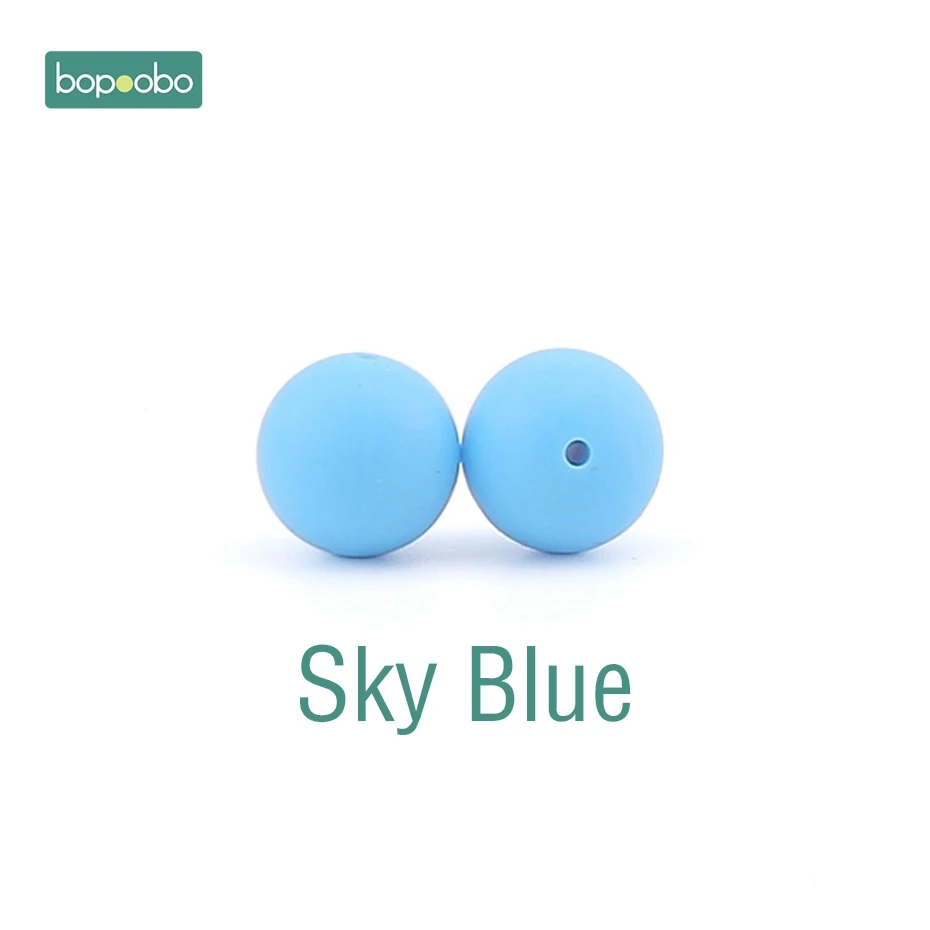 Sky Blue Bopoobo 30 шт. 12 мм пищевой силиконовый Прорезыватель для зубов детский уход за зубами DIY стартовый набор силиконовые бусины Экологичные Детские аксессуары - Цвет: Sky Blue