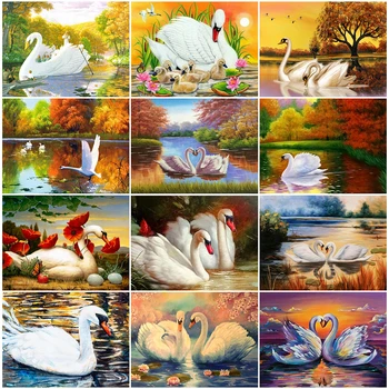 

EverShine Diamond Painting Full Square Swan Rhinestones Art Diamond Embroidery Animal Beaded Cross Stitch Kit Autumn Wall Decor