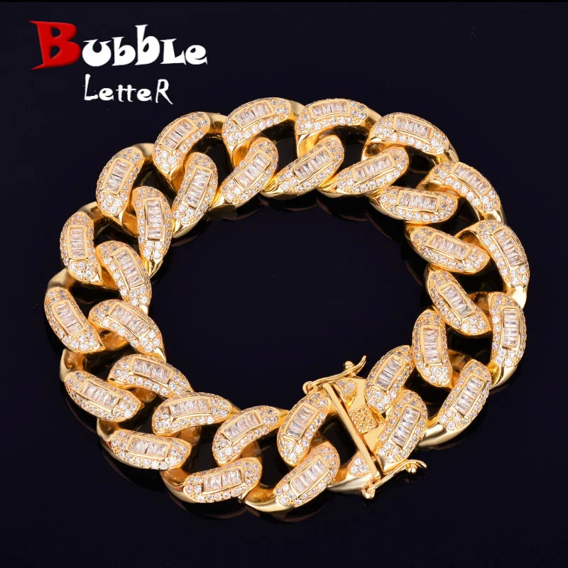22mm Baguette Zircon Miami Cuban Link 