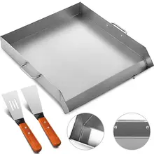 Универсальная сковородка с плоским верхом 1" x 16" сковородка из нержавеющей стали Plancha Comal сковородка для барбекю с ручками для ресторана или домашнего использования