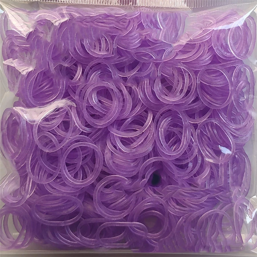 Luminous purple 600 эластичные резиновые браслеты разных цветов, детские домашние браслеты для плетения, браслеты для женщин - Окраска металла: Luminous purple