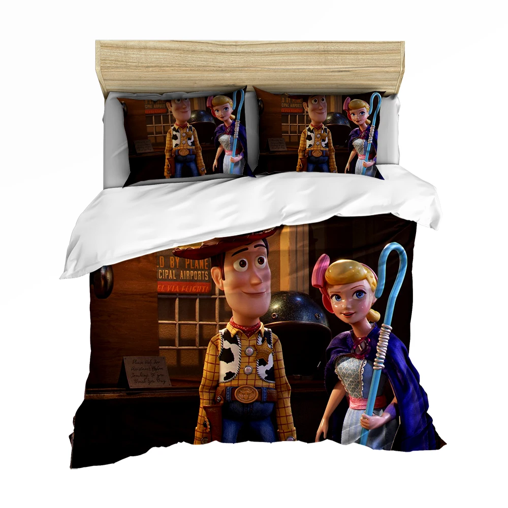 Disney Toy Story Шериф Вуди Базз Лайтер постельный комплект одеяло пододеяльники наволочка детская спальня Decora Мальчики кровать односпальная королева - Цвет: B