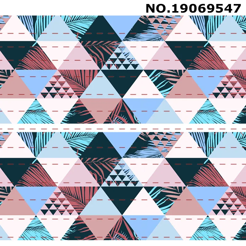 19069547 10 ярдов-разные размеры-лента Grosgrain-принт с геометрическим узором/19069544-9558 - Color: 19069547