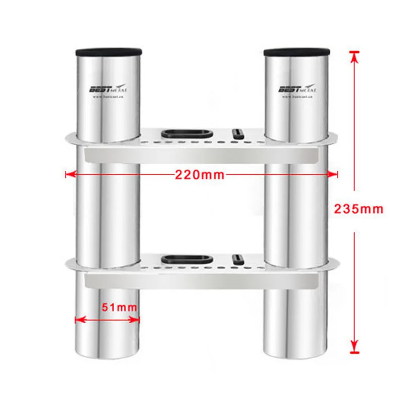 

Boat Kayak Fishing Rod Holder 2-Link Rack Marine Stainless Steel Bracket Support Fishing Rod Holder tool accessories outdoor
