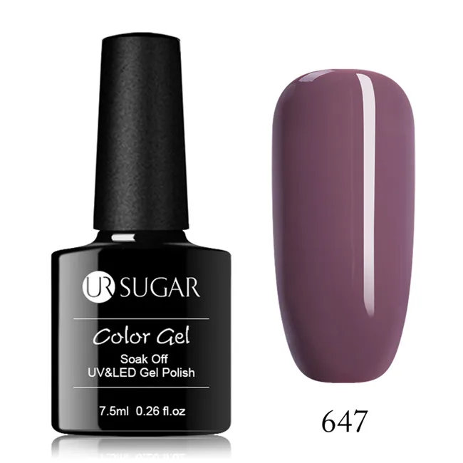 Ur Sugar 7,5 мл голографический сияющий блеск темно-коричневые блестки для дизайна ногтей замочить от УФ светодиодный гель для ногтей маникюрный лак - Цвет: 647