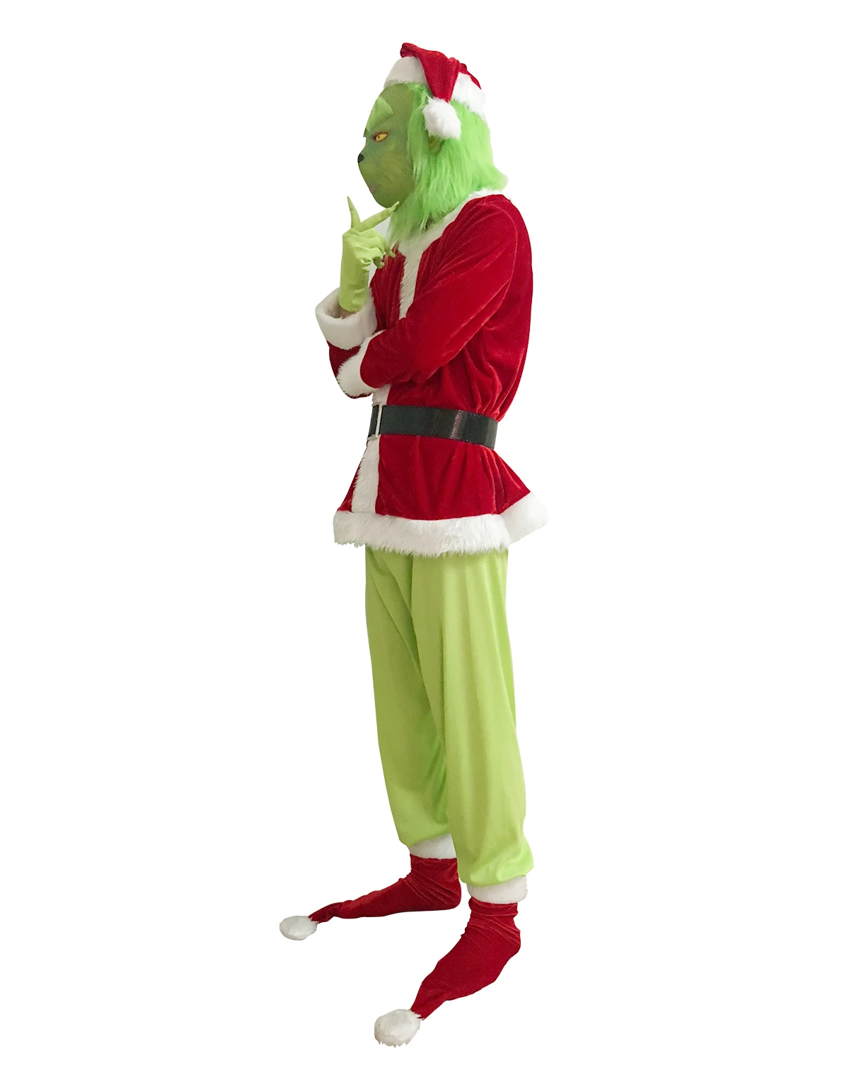 Adult Child Santa Grinch Cosplay Costume Greene How to Steal Christmas Suit Costume