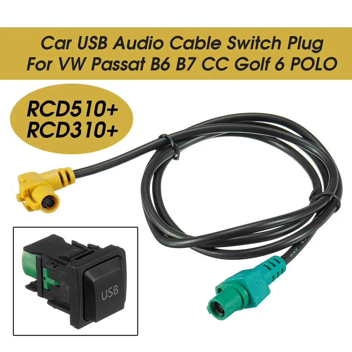 KROAK RCD510+ RCD310+ сигарет розетка машинный аудиокабель USB переключатель разъем для VW Passat B6 B7 для Golf POLO RCD510/310