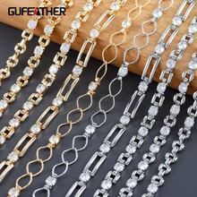 

GUFEATHER C216,diy chain,18k gold plated,copper metal,rhodium plated,zircon,charms,jewelry making,diy bracelet necklace,1m/lot