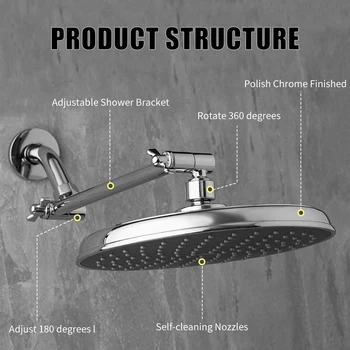 

Shower Head Water Saving Rain Handheld Shower Big 9 Inch High Pressure Bathroom Rainfall Shower SPA Bathroom Shower Head G1/2