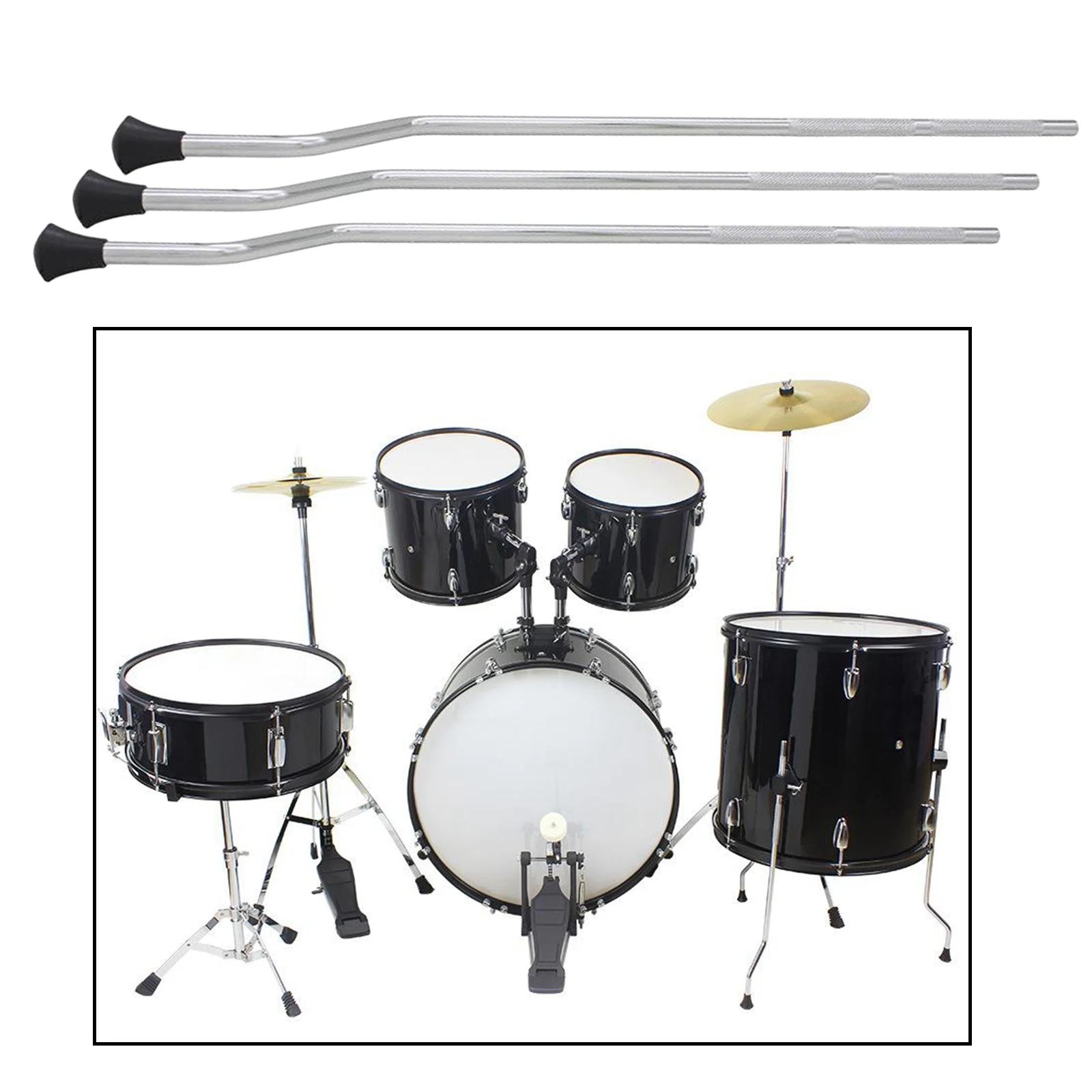 Tom Drum Legs Support Anti-Skid Surface Plating Parts Accessory Silver
