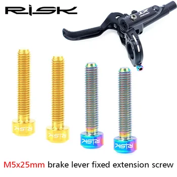 

RISK 2pcs/lot Bicycle Brake Levers Fixing Bolts M5*25mm Titanium Alloy MTB Bike Extended Brakes Handle Clamp Ring Fixed Screws