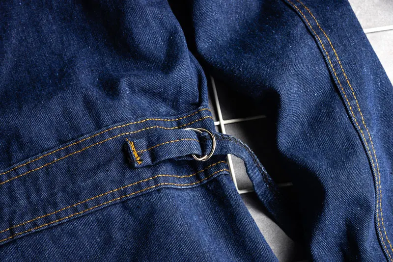 Men Jeans Jumpsuits Bib Overalls Long Sleeve Hooded Multi-Pocket Beam Feet Denim Cargo Pants Fashion Leisure Hip Hop Trousers