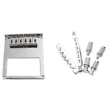 

1 Pack Square 6 Saddle Bridge Zinc Alloy for Tele Humbucker Replacement & 1set 12 String Tailpiece & Bridge Kit Set