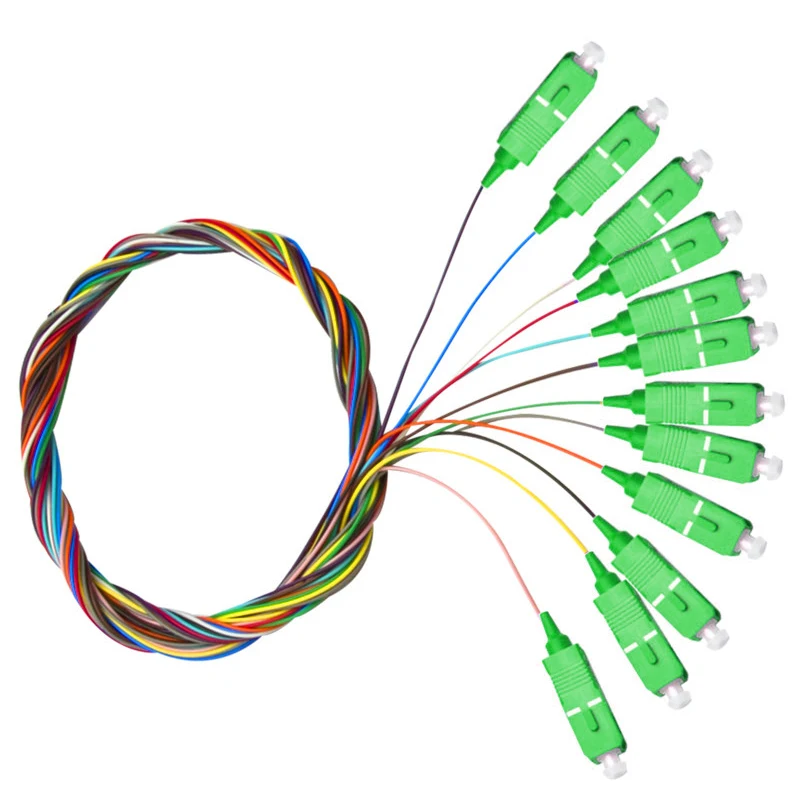 12 Colors SC/APC Pigtail-SM(9/125) Fiber Optical Patch Cord/Pigtail 1M fanout fiber optic Pigtails SM simplex Free shipping