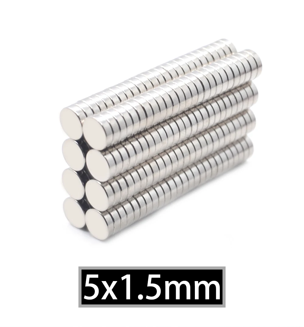 200 pcs. N35 5x1.5mm 5* 1.5mm small round fridge magnets super strong craft Rare earth small magnets 5x1.5