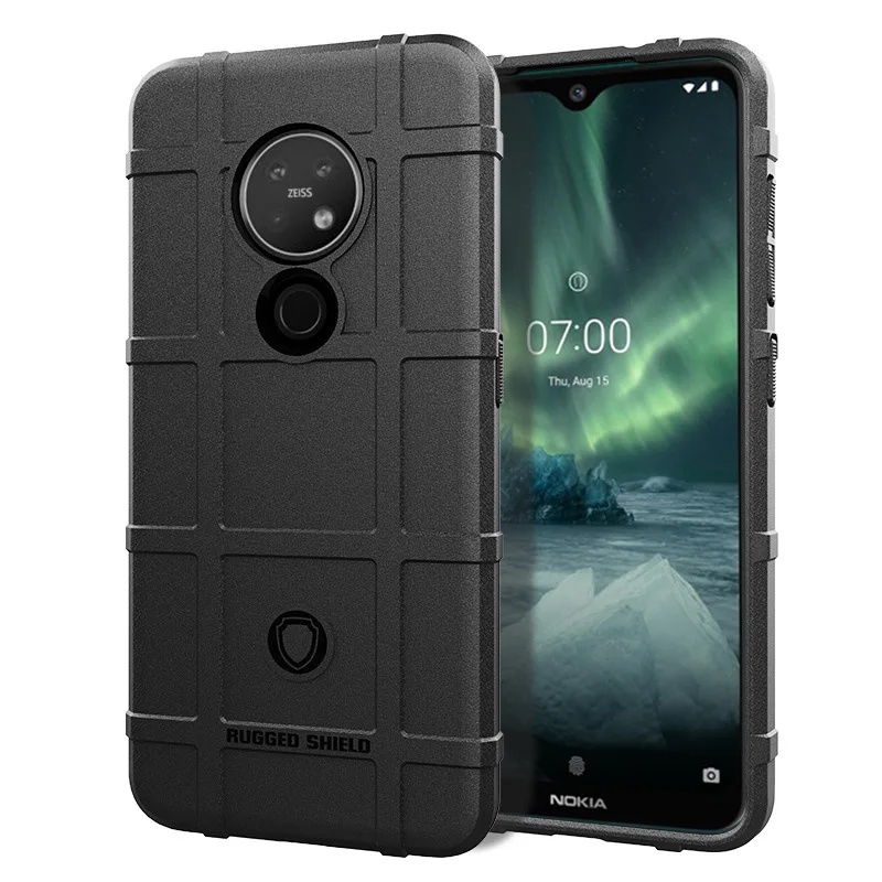 Для Nokia 7,2 чехол, прочная броня, противоударный чехол для Nokia 7,2 6,2, мягкая силиконовая защита кнопок для Nokia 7,2/6,2 - Цвет: Черный