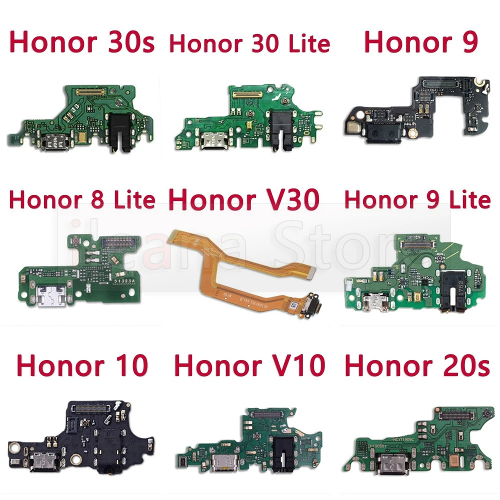 

USB Charger For Huawei Honor View 9 9i 9x 10 20 20i 20s 30 30s Lite Pro Board Port Connector Mic PCB Dock Charging Flex Cable