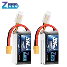Zeee – 2 batteries Lipo 11.1V 1500mAh 100C 3S avec prise XT60, pour Drone RC Quad, voiture, camion, avion, FPV