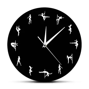 

1pc Pole Dancing Figure Clock Sexy Printing Wall Clock Wall Hanging Clock Time Display Device Background Clock Wall Decor