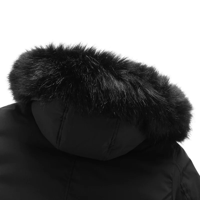 30* Мужская зимняя теплая куртка с меховым воротником, длинная толстая хлопковая Повседневная парка, Мужская Брендовая верхняя одежда с карманами, водонепроницаемая куртка-парка