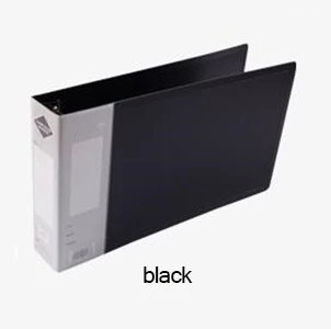 Black A5 PP простой синий/черный большой Ёмкость 11 отверстий Нержавеющая сталь компьютерные офисные архив зажим для билетов, Бумага документа для хранения - Color: Black