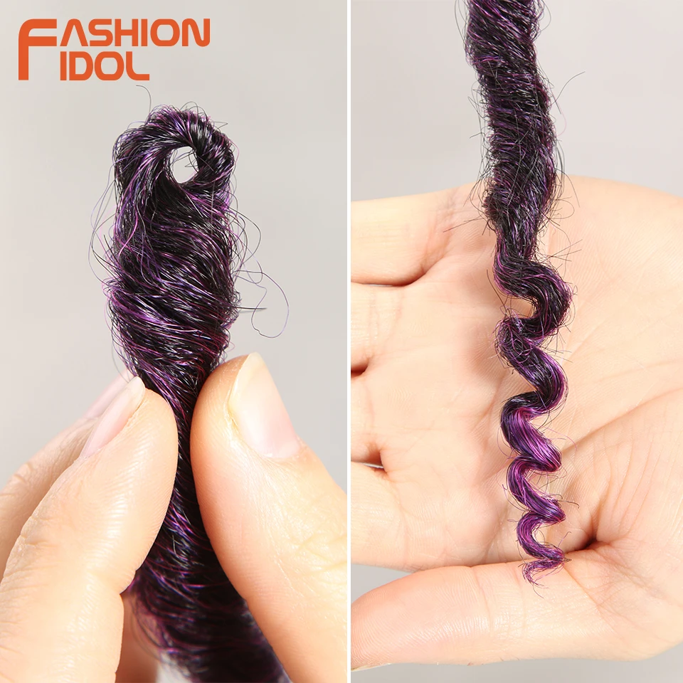 Модные IDOL Goddess волосы Омбре фиолетовый синий Искусственные локоны в стиле Crochet косички 12 дюймов мягкая натуральная коса синтетические косички для наращивания волос