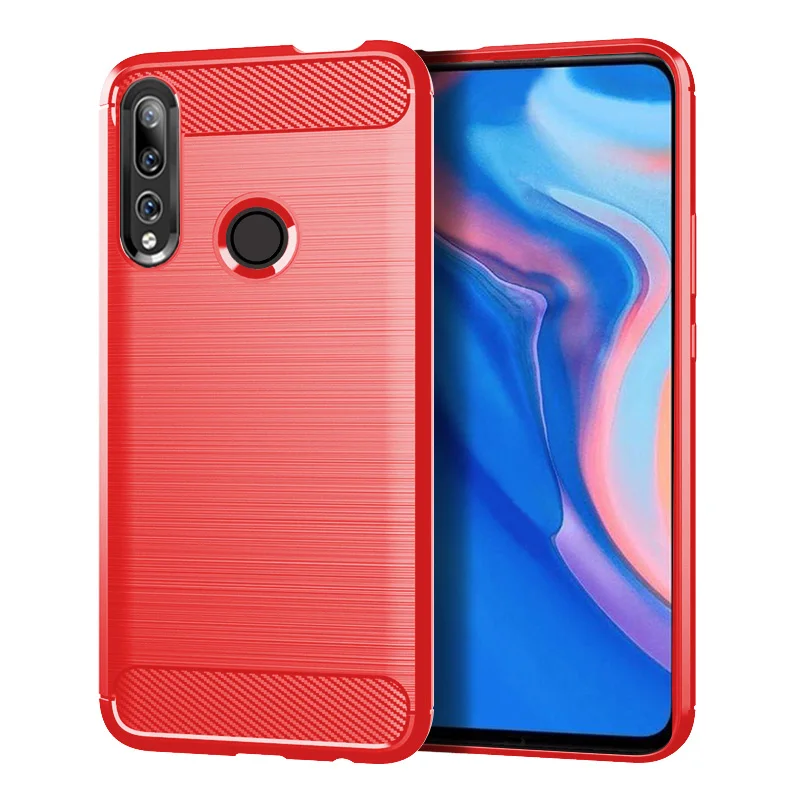 Красный Для huawei P Smart Z Чехол Мягкий силиконовый чехол для huawei Y9 Prime чехол противоударный бампер чехол для Honor 9X Premium Global - Цвет: Красный