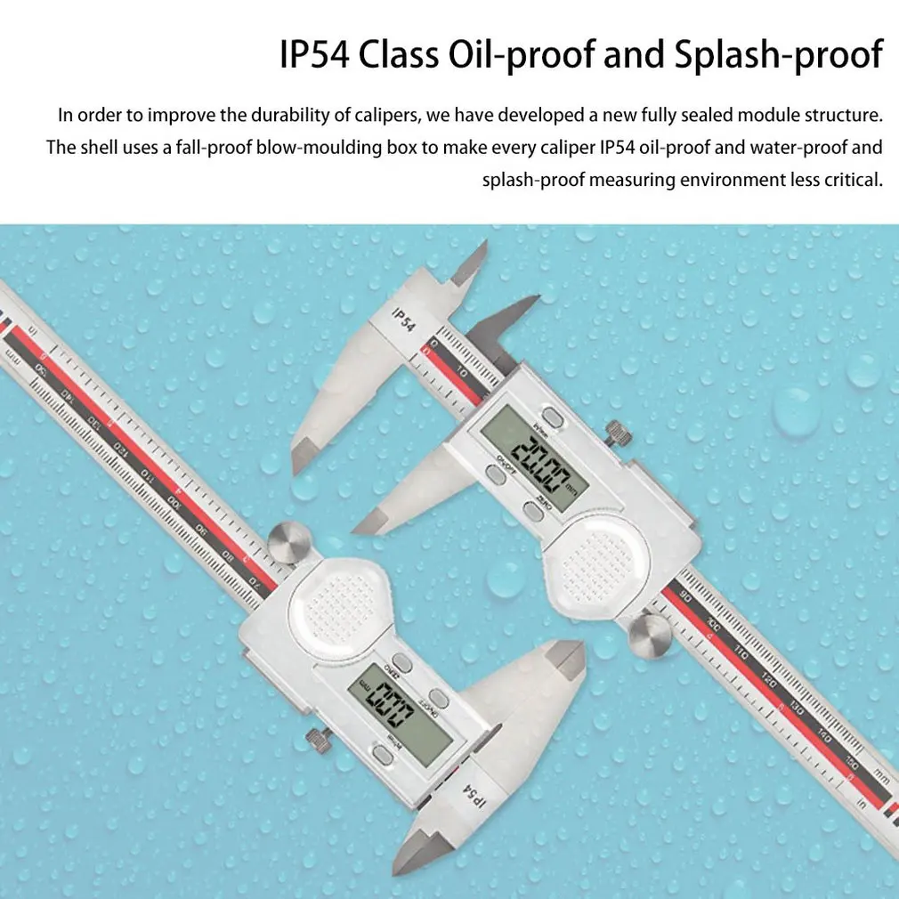 Stainless Steel Digital Display Fraction Caliper Score Display High Precision LCD Vernier Caliper