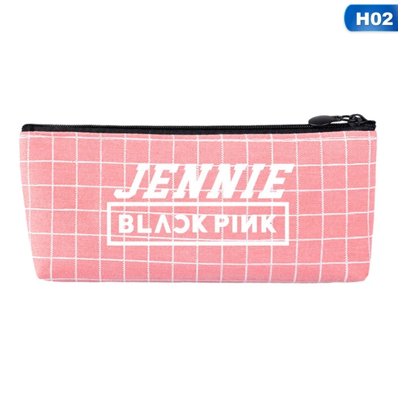 1 шт., принт с героями мультфильмов Kawaii, Kpop BLACKPINK Холст Карандаш Чехол для хранения Организатор мешок ручки вентиляторы канцелярский подарок