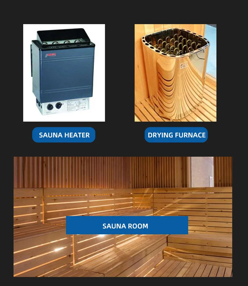 Description Picture 3 of item220V 1500W Sauna Heating Element Stainless Steel 304 Industrial Tubular Oven Heater Hot Air Heating Element